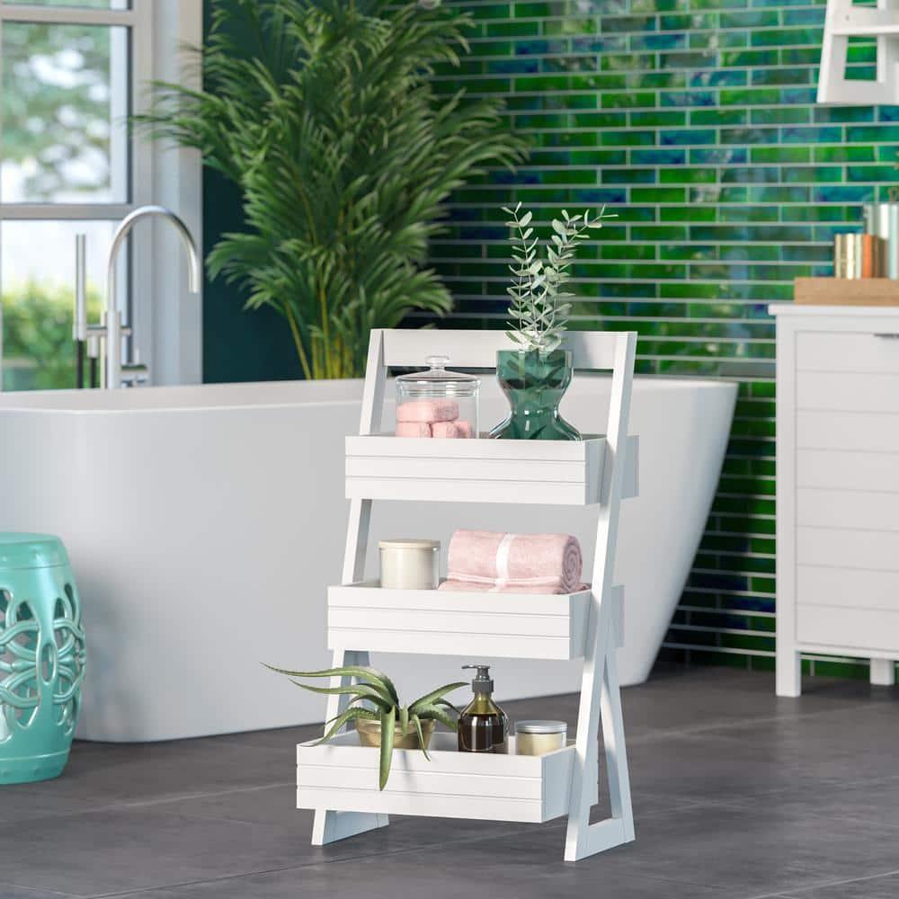 RiverRidge Home RiverRidge Home Lightweight Portable 3-Shelf Storage Caddy Organizer - White