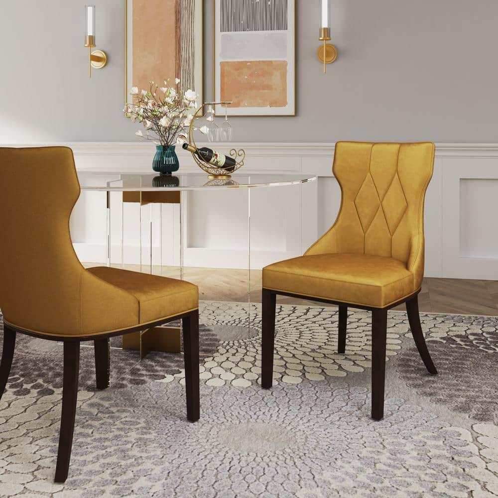 Set of 2 Reine Velvet Dining Chairs - Manhattan Comfort