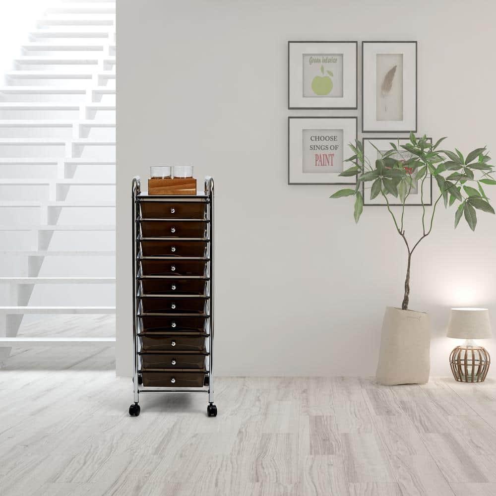 10-Drawer Organizer Cart, Black by Seville Classics