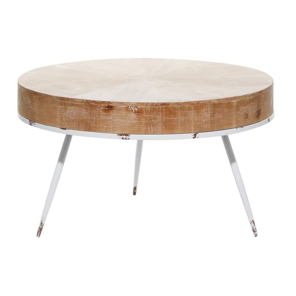 Modern Wood and Iron Coffee Table Natural Brown - Olivia & May