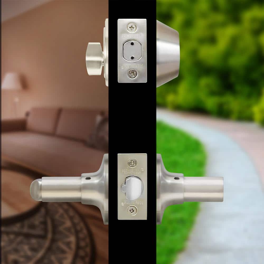 Matte Black Stainless Steel Entry Door Handle Combo Lock Set