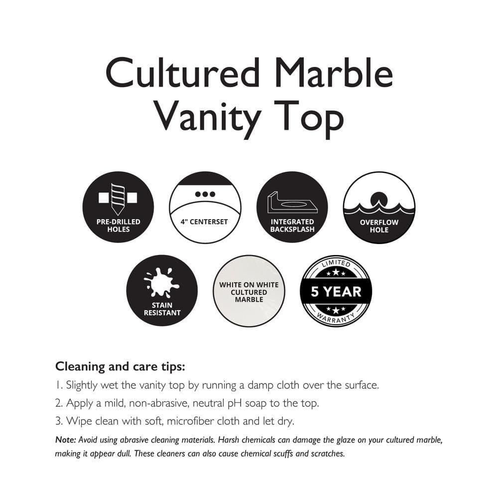 Design House Brookings 37 Inch Solid Wood Bathroom Vanity with Cultured Marble Top, Assembled, Sherwin Williams® Gray – Design House, 216127