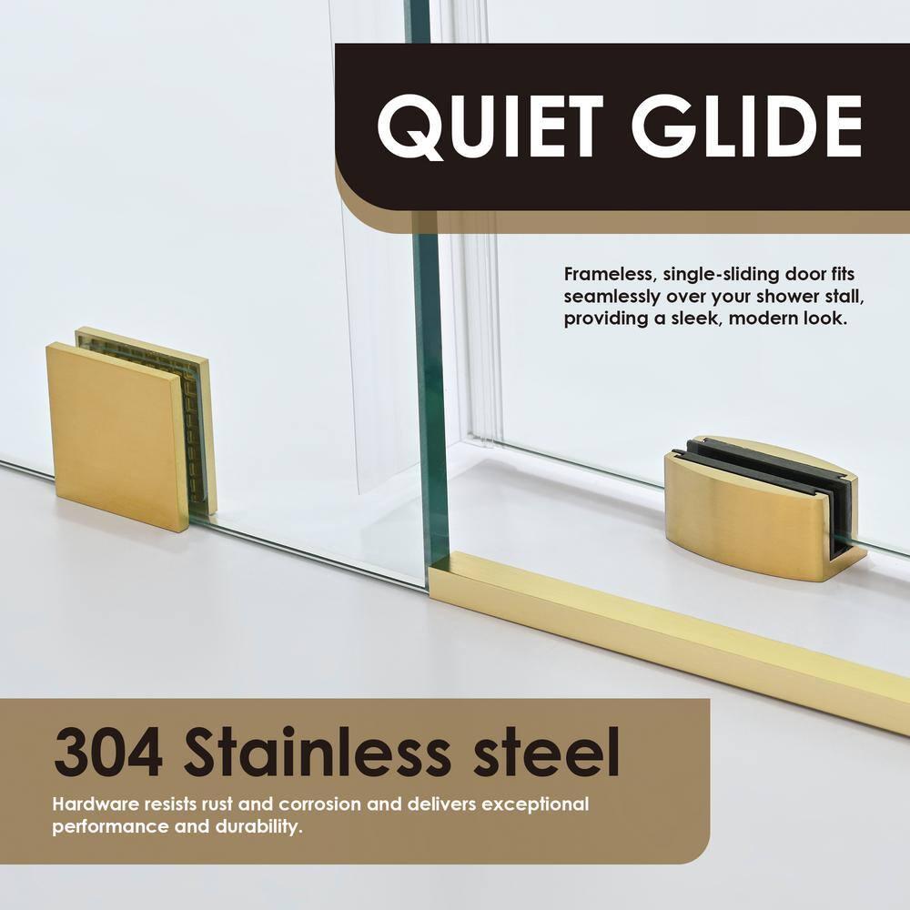 64" - 68" W x 78" H Single Sliding Frameless Shower Door