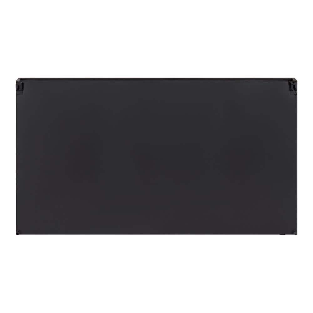 28" x 16" Lintz Metal Framed Decorative Wall Mirror with Shelf Black - Kate & Laurel All Things Decor