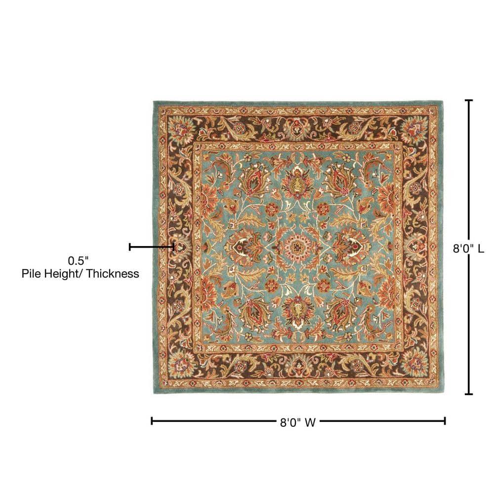 Heritage HG812 Hand Tufted Area Rug - Blue/Brown - 8'x8' - Safavieh.