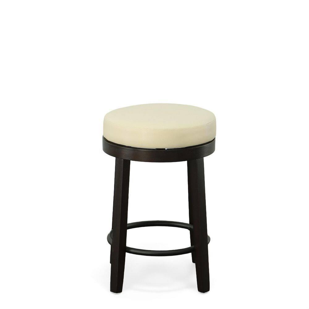 Carolina Classics Era Swivel 24" Counter Stool in Cream and Espresso (Set of 2)