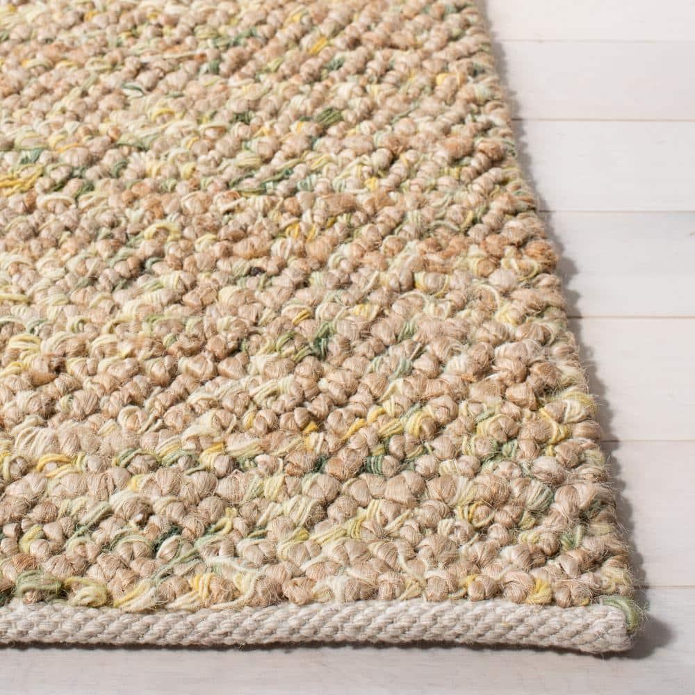 SAFAVIEH Bohemian Martha Solid Area Rug, Natural/Green, 8' x 10'
