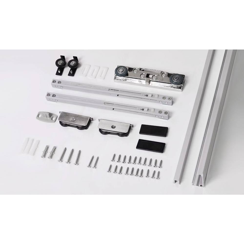 Belldinni Flush Primed Paneled Manufactured Wood Solid Core Interior Sliding Hidden Barn Door With Base Board With Installation Hardware Kit