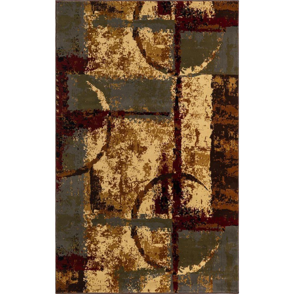 Unique Loom Barista Collection Area Rug - Catuai (5' 3" x 8' Rectangle Multi/Brown)