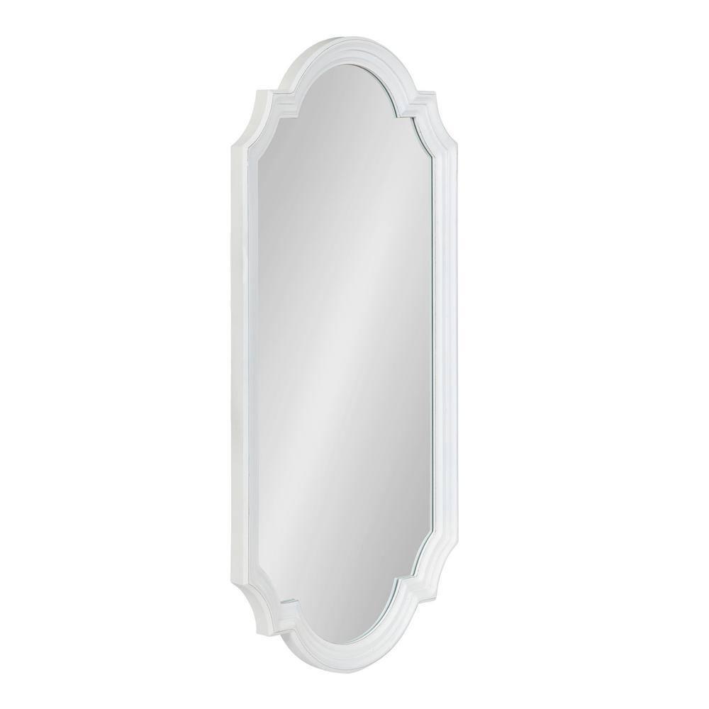 Kate and Laurel Fairbourne Scalloped MDF Full Length Mirror, 20x42, White