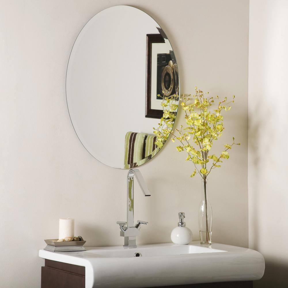 22" X 39" Inch Oval Beveled Polish Frameless Home Mirror With Hooks