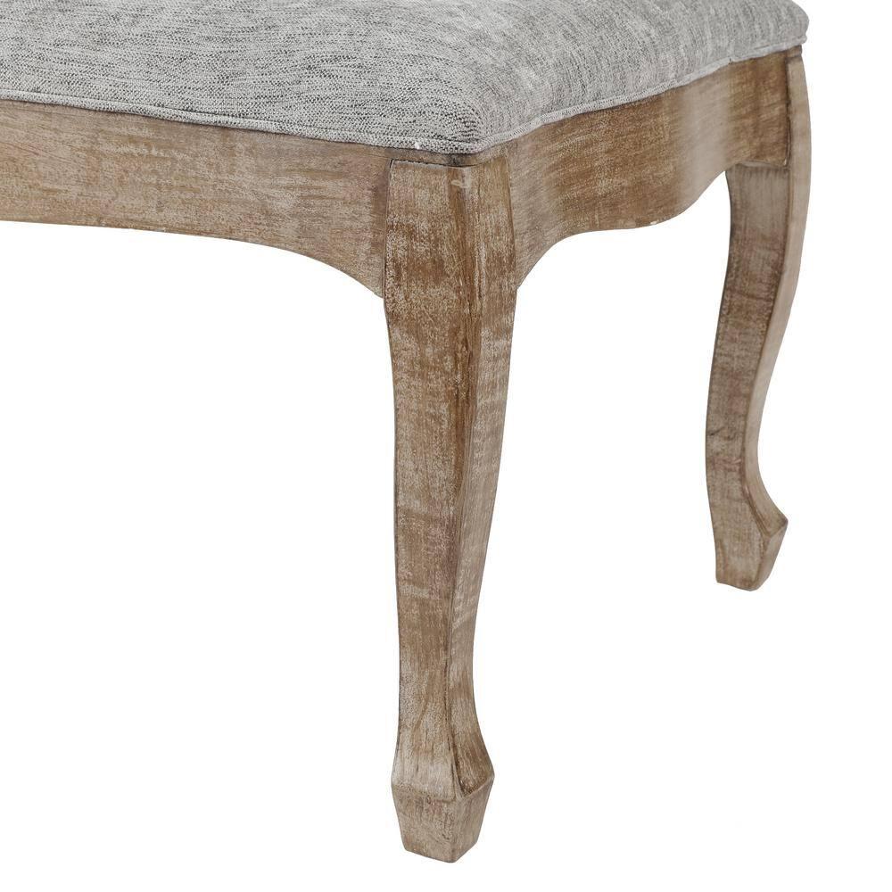 LuxenHome Upholstered Gray Linen Entryway and Bedroom Bench