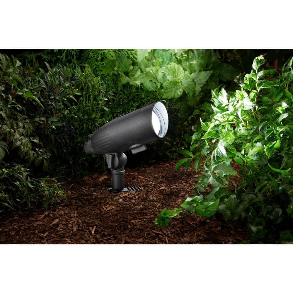 200 Lumens Black Hardwired Low Voltage LED Color Temperature Adjustable Outdoor Spotlight or Flood Light with Clear Lens