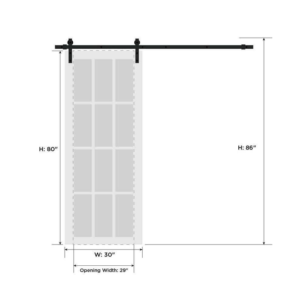 SARTODOORS Planum Solid + Manufactured Wood Paneled Barn Door