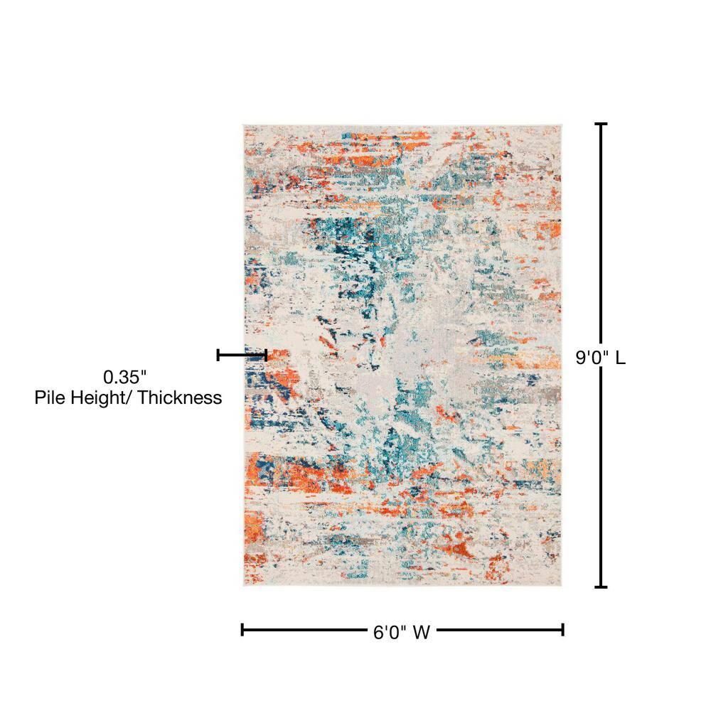SAFAVIEH Madison Brooke Vintage Abstract Area Rug, Cream/Orange, 6' x 9'