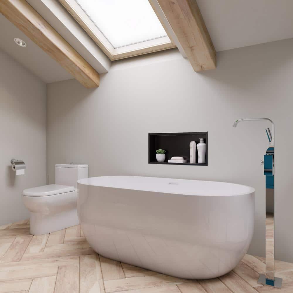 59'' x 28'' Freestanding Soaking Acrylic Bathtub
