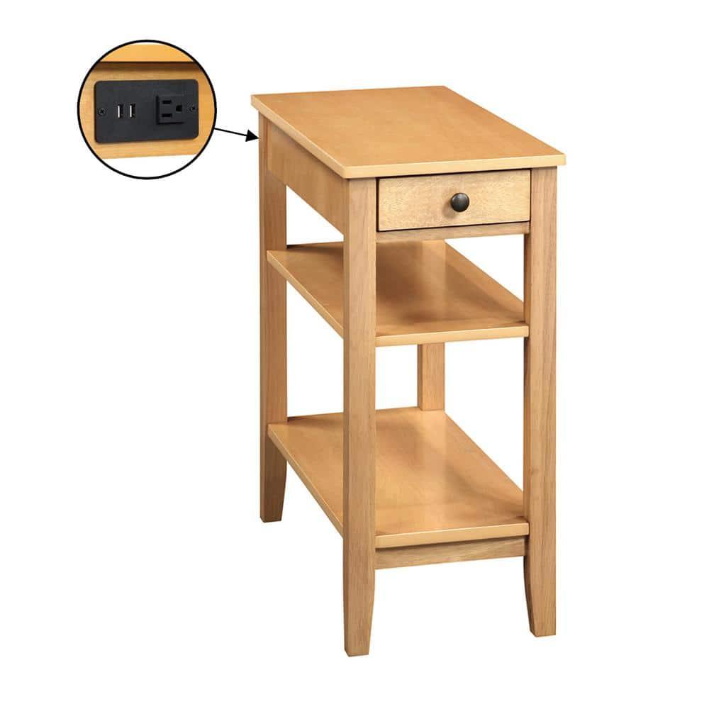 Convenience Concepts American Heritage End Table/Charging Station, Natural