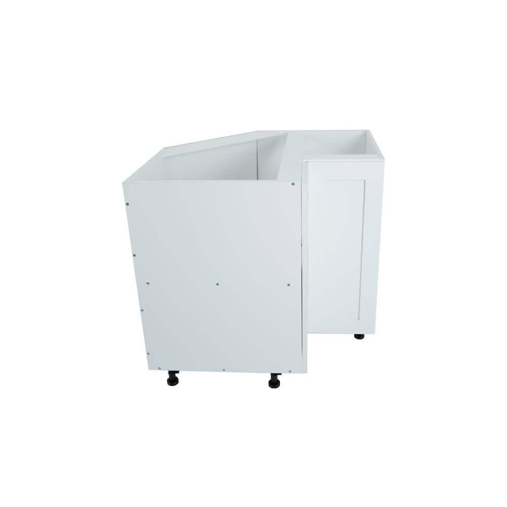 Cambridge Quick Assemble Modern Style, Shaker White 36 in. Lazy Susan Base Kitchen Cabinet