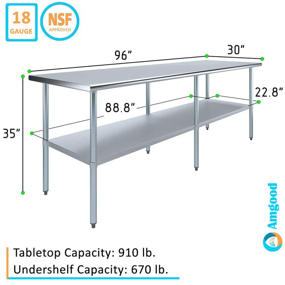 Amgood Amgood Stainless Steel 35'' H Work Table