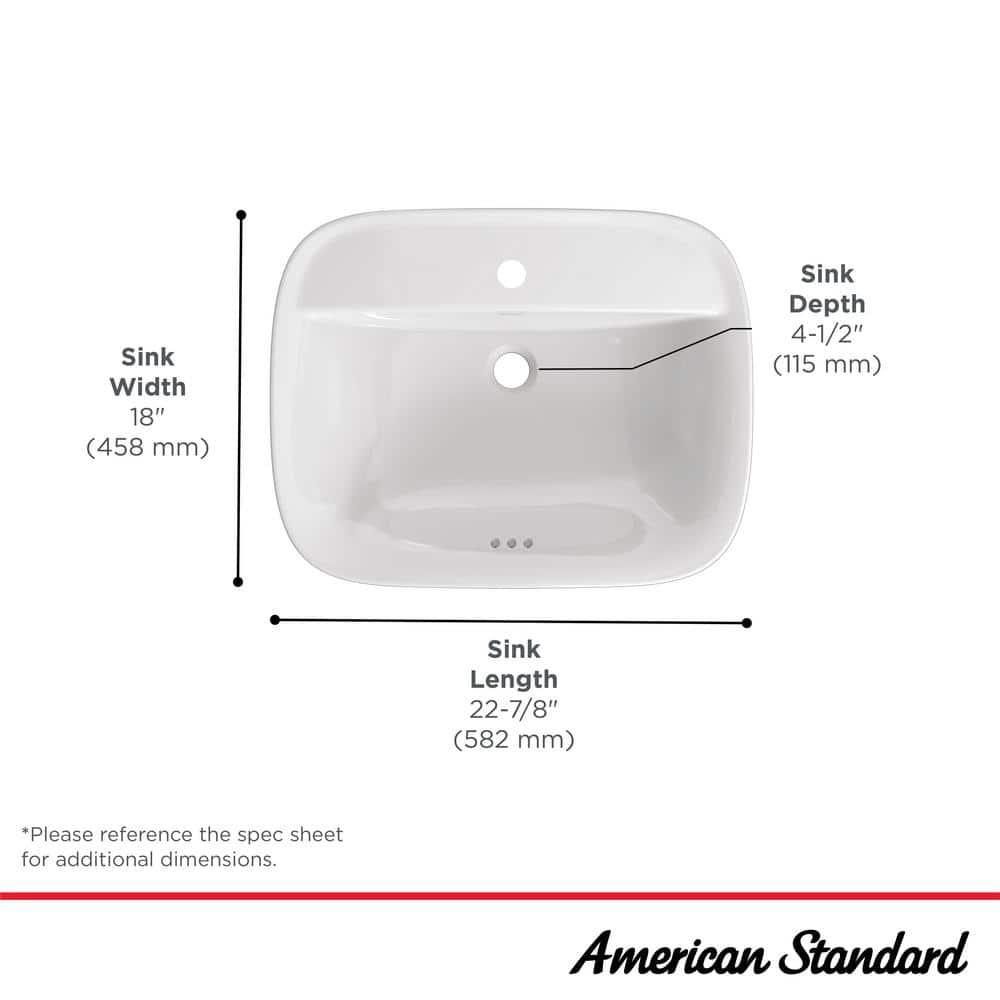 American Standard Aspirations 18'' Vitreous China Rectangular Bathroom Sink with Faucet and Overflow