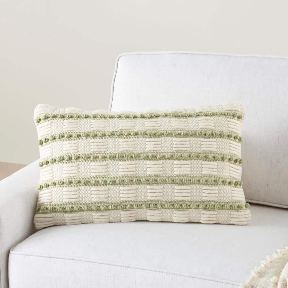 Mina Victory GC384-012020 Textured Cotton Blend Throw Pillow