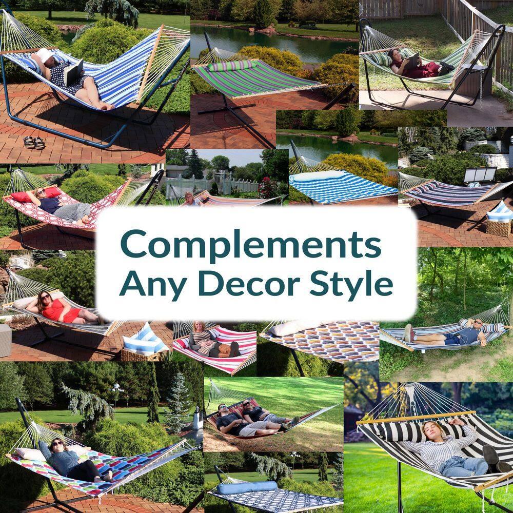 2-Person Quilted Polyester Spreader Bar Hammock