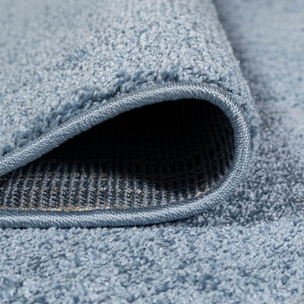 8'x10' Haze Solid Low-Pile Area Rug, Classic Blue - JONATHAN Y