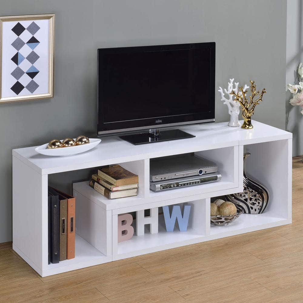 Convertible TV Console and Bookcase White