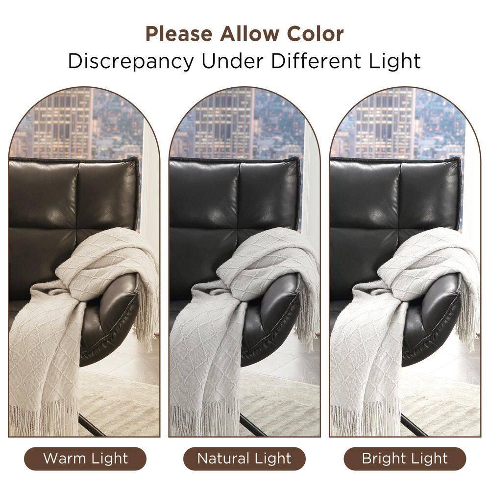 TEWLOSS Swivel Accent Chair Set of 2 Faux Leather Armchair with Metal Legs, Black