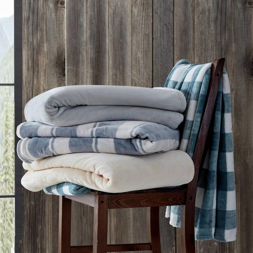 Eddie Bauer Eddie Bauer Solid Ultra Soft Plush Reversible Blanket
