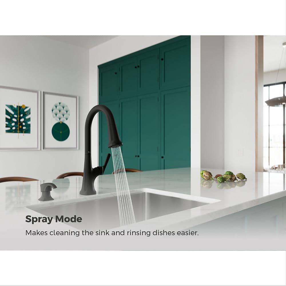 Ridgeline Single Handle Pull Down Sprayer Kitchen Faucet with HydroBlade Spray in Spot Defense Matte Black