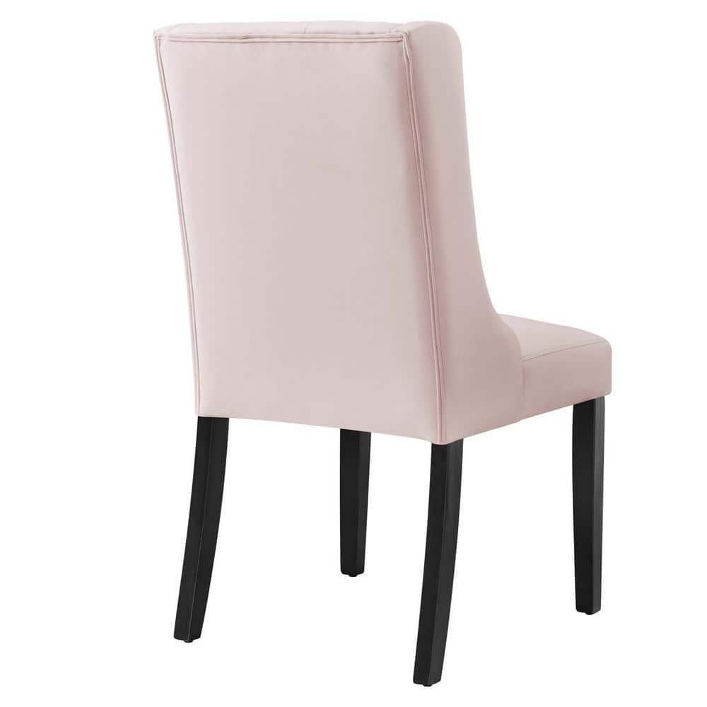Set of 2 Baronet Performance Velvet Dining Chairs Pink - Modway: Rubberwood Frame, Upholstered, Spot Clean
