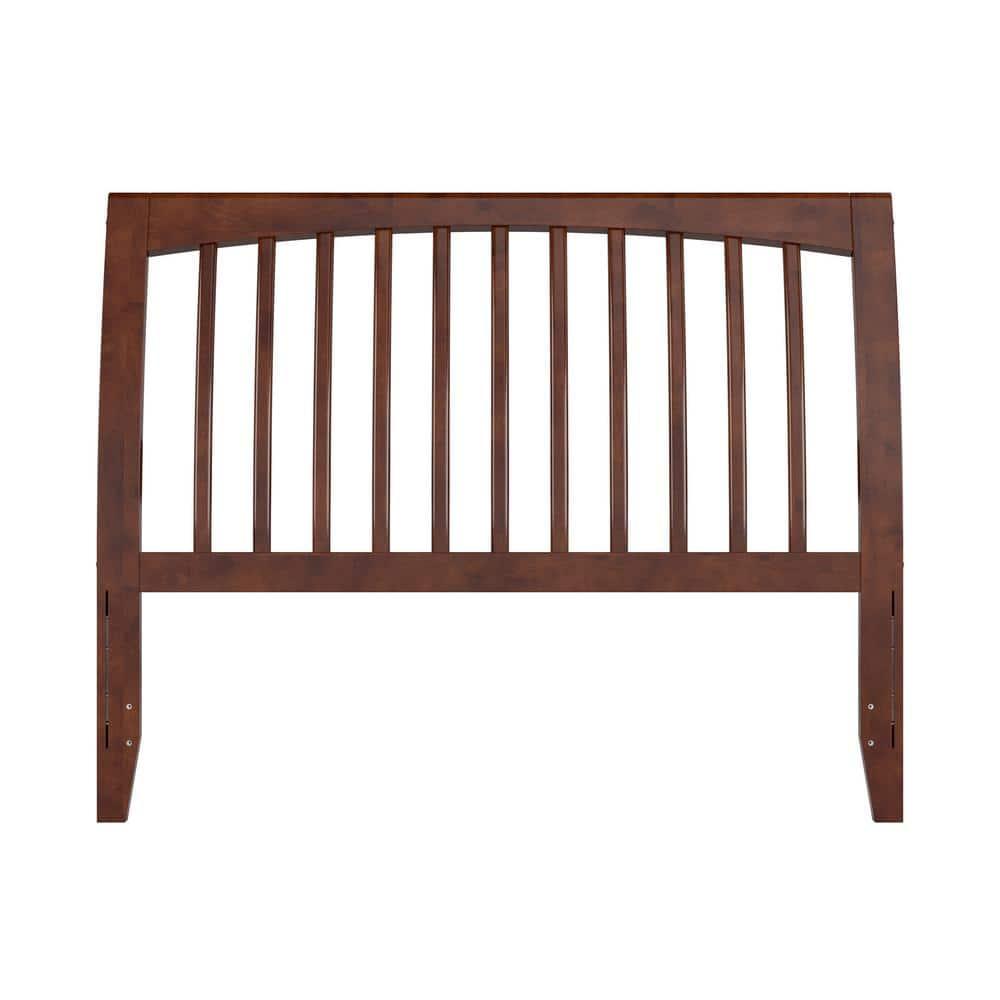 Solid Wood Slat Headboard - Sleigh Design Bed Frame - Walnut Finish - Full, Queen, King Sizes