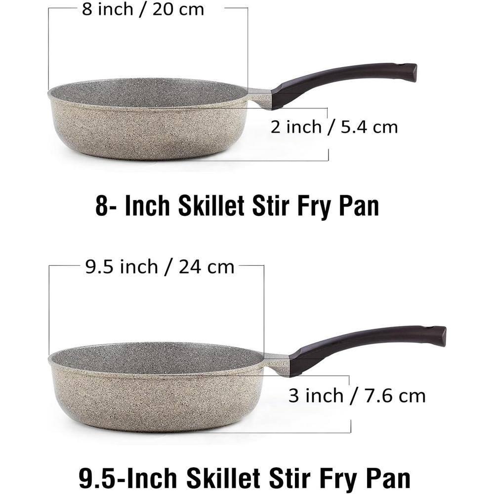 Cook N Home Cook N Home Non-Stick Saute Skillet Omelette Pans Set, 8-inch and 9.5-inch