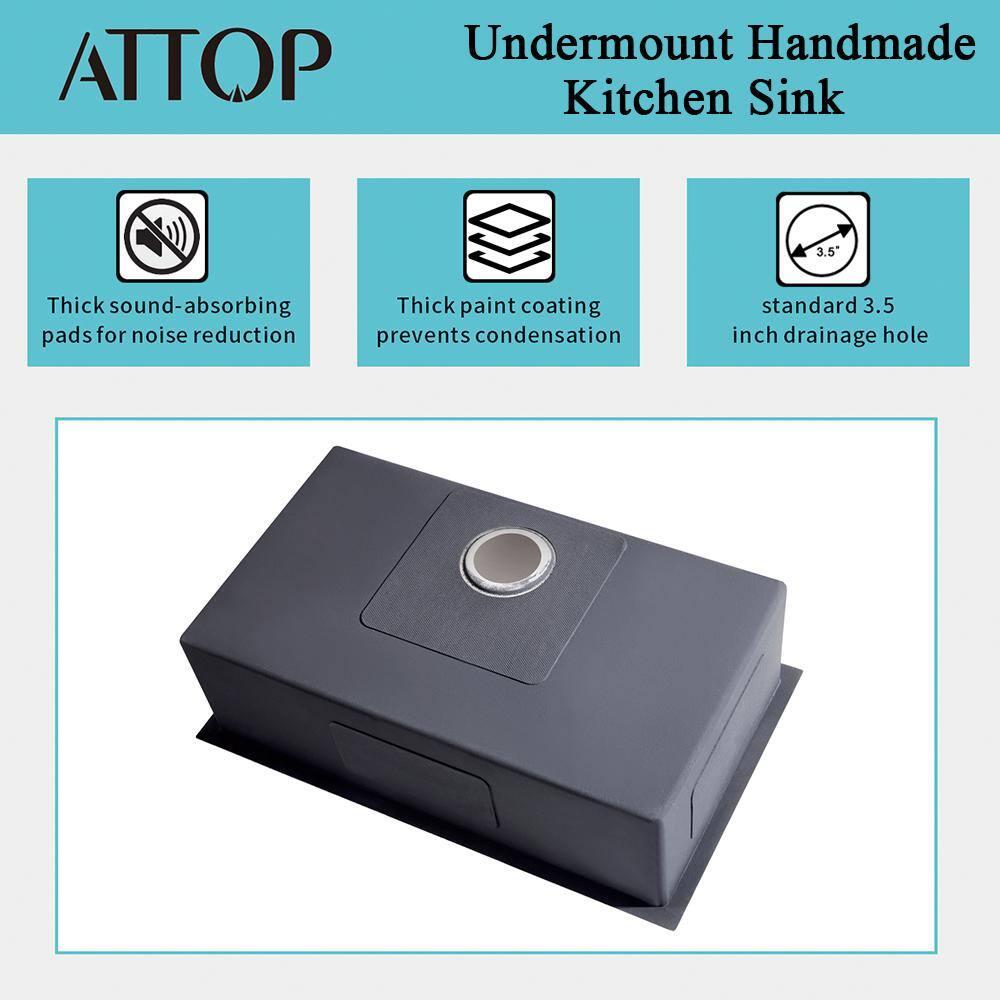 DIRECTUNIT 30 Inch Undermount Kitchen Sink 18 Gauge Stainless Steel Single Bowl