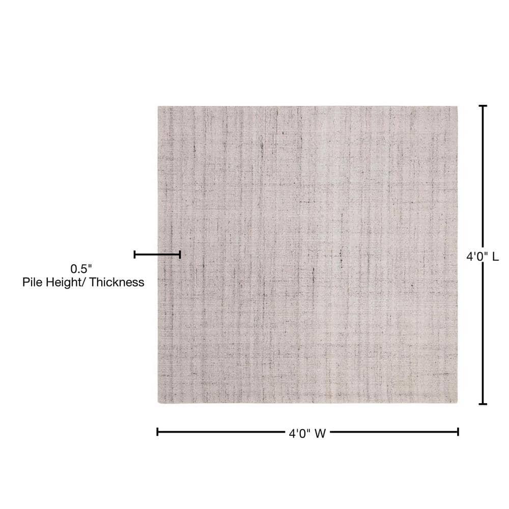Abstract ABT141 Handmade Indoor Area Rug - Light Grey - 4'x4' - Safavieh