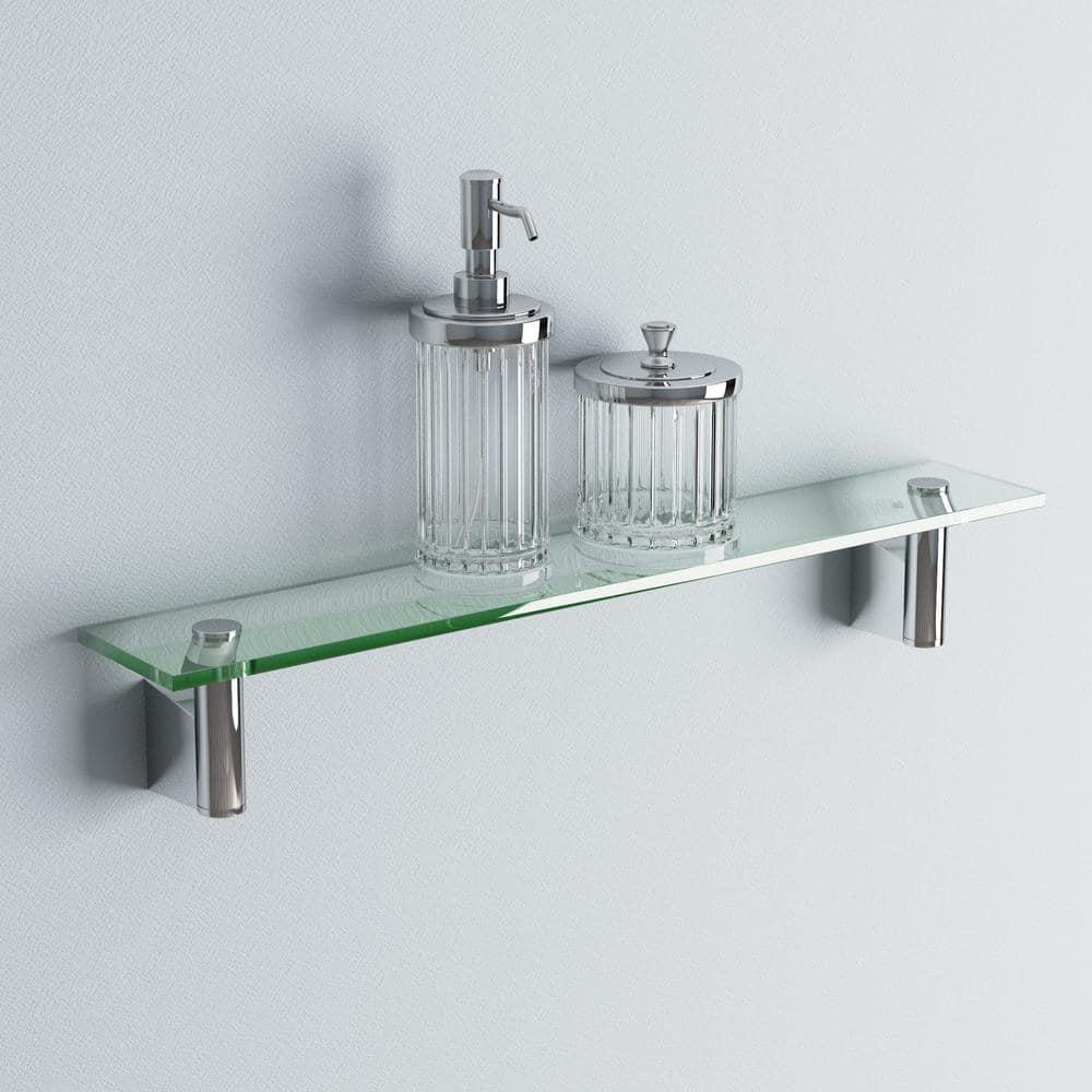 Bleu Wall Mount Rectangle Tempered Glass Shelf | Floating Shelf