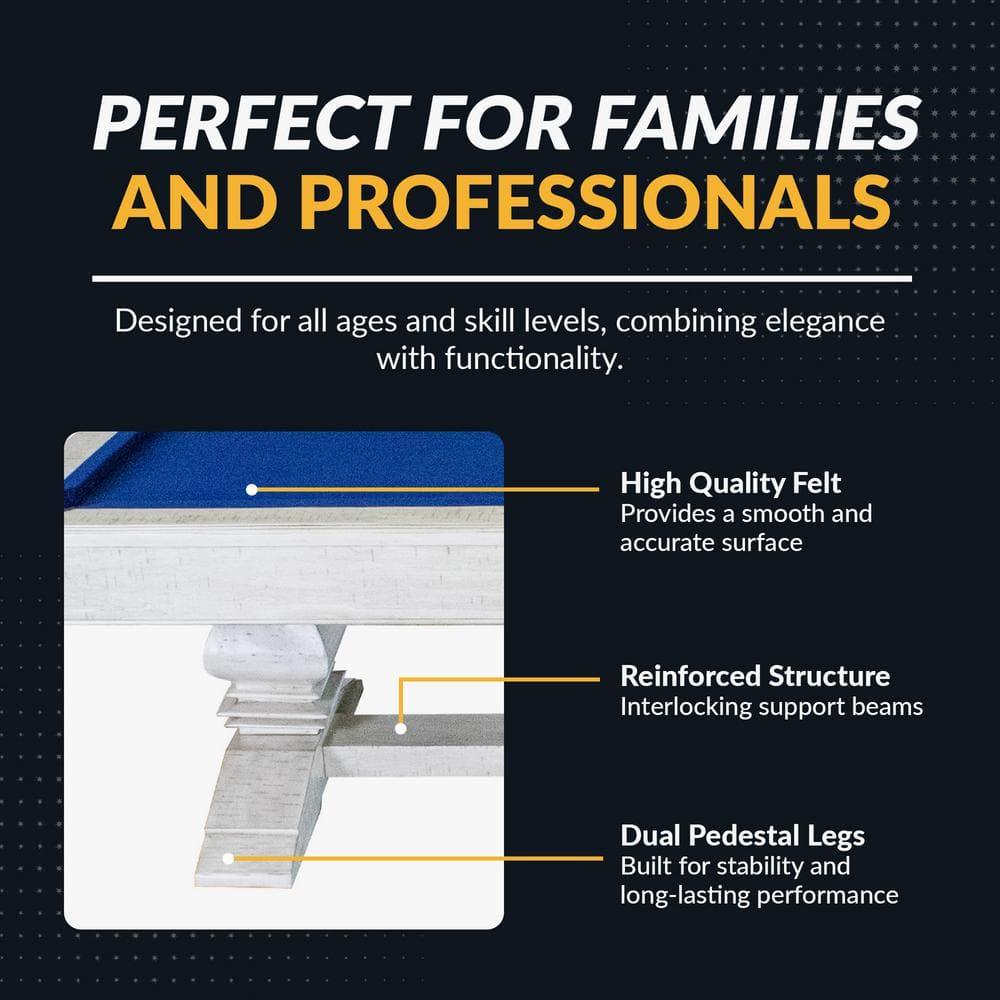 Hathaway Games Hathaway Montecito 8 Ft Furniture Pool Table – Includes Cue Sticks, Billiard Balls – Modern Design Perfect for Family, Home, Dining, or Living Room