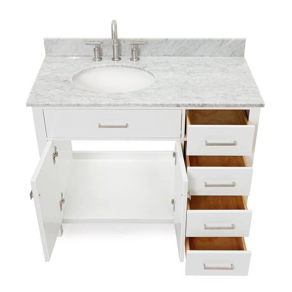 Ariel H036slcqrvo Bristol 36" Free Standing Single Basin Vanity Set - White
