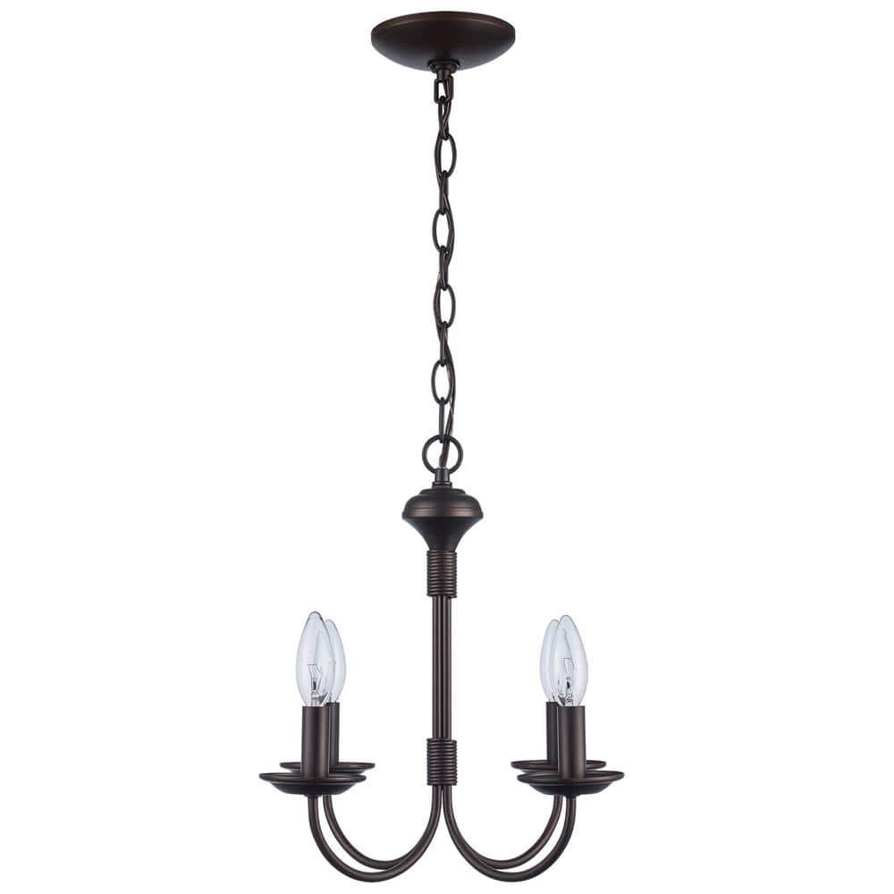 Lucid Lighting 4 -Light Oil-rubbed Bronze Transitional For Use in Bedrooms, Dining Rooms, Foyers, Kitchens, Living Rooms Chandelier
