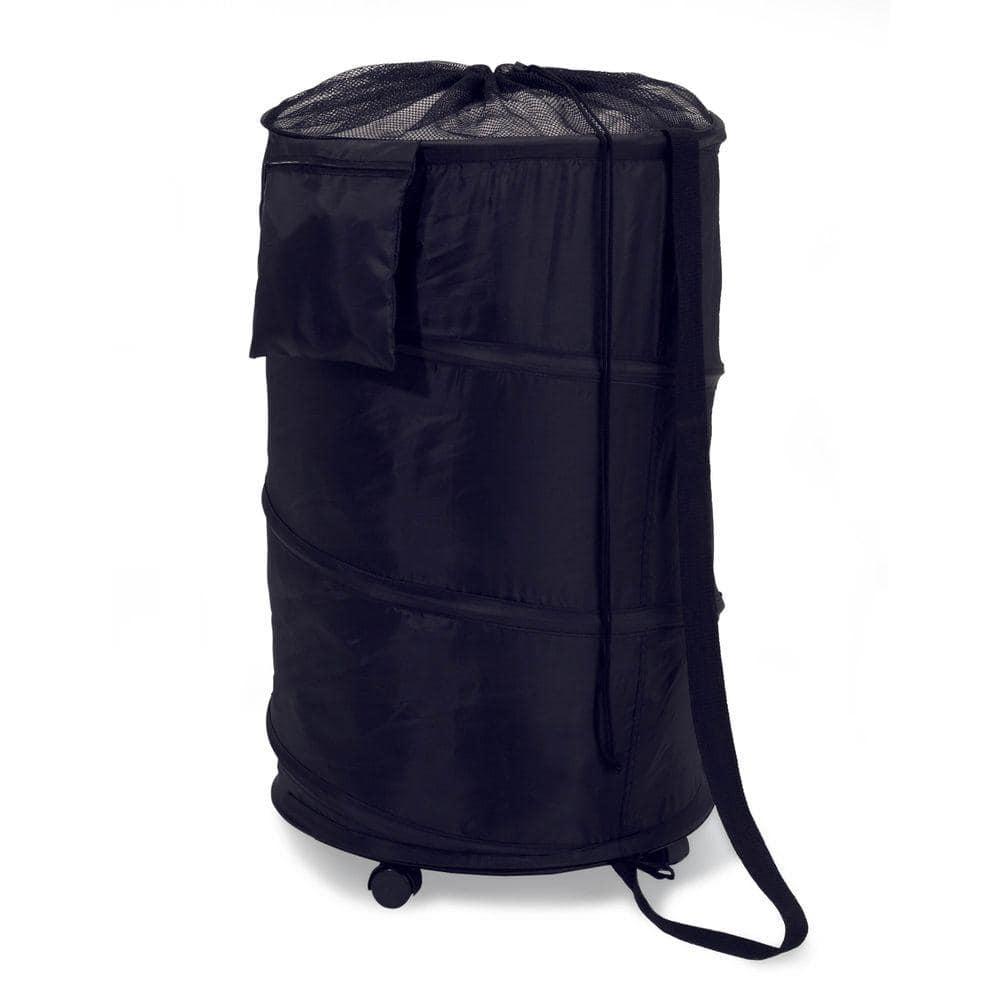 Honey-Can-Do Polyester and Steel Rolling Pop-up Hamper, Black