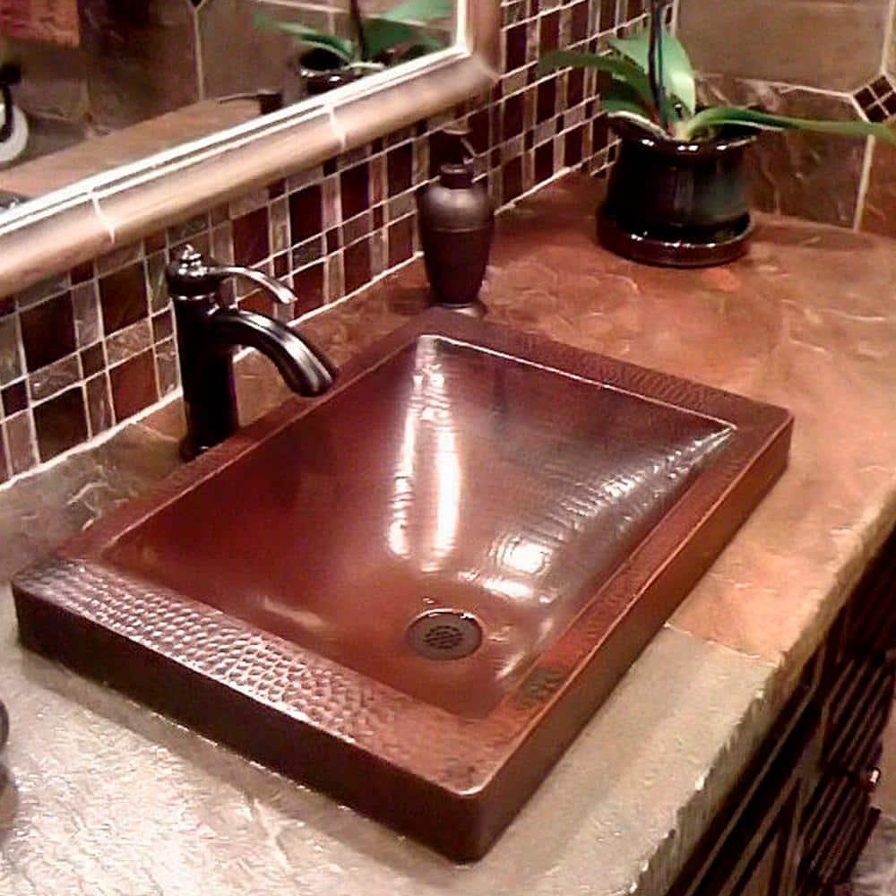 Novatto 14'' Copper Rectangular Bathroom Sink