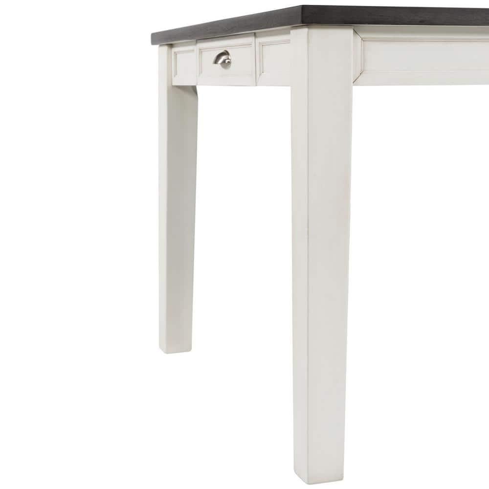 Jamison Two-Tone Extendable Dining Table with Storage White - Picket House Furnishings: Modern Rectangular Kitchen Table, Seats 4-6