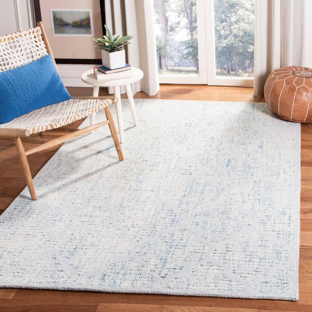Abstract ABT474 Handmade Indoor Accent Rug - Ivory/Turquoise - 2'x3' - Safavieh