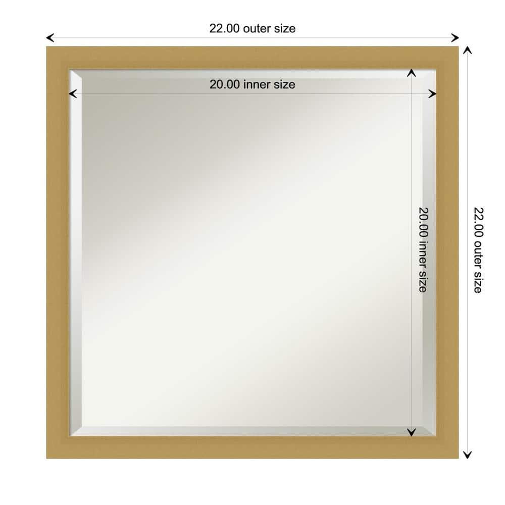 Amanti Art Grace Brushed Gold Narrow Framed Wall Mirror - 18 x 22 in