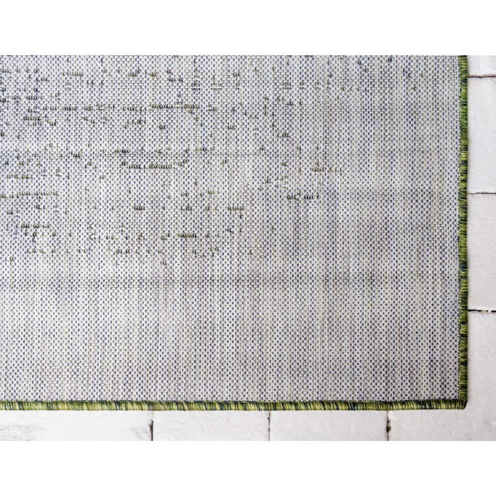 Unique Loom 9' 0 x 12' 2 Rectangle Indoor/Outdoor Modern Green Area Rug