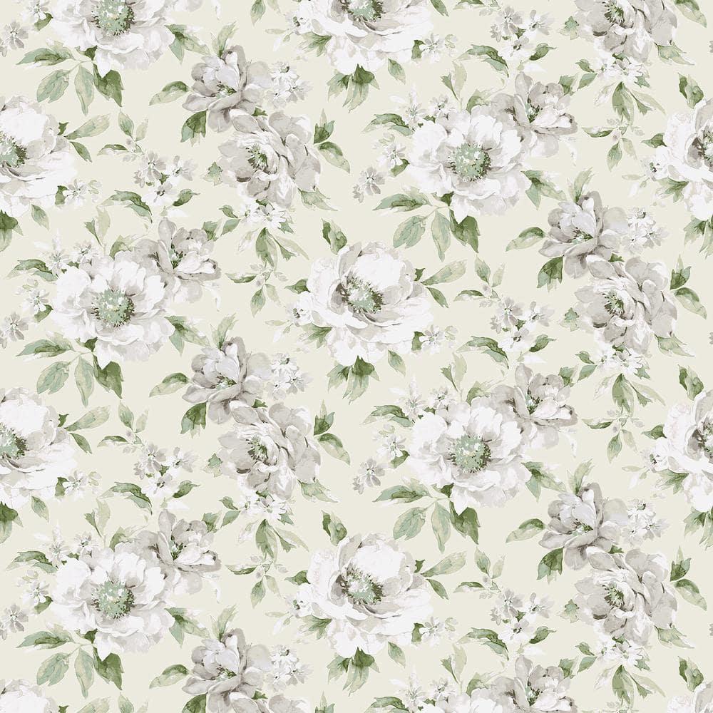 Surface Style - Peel and Stick Wallpaper, Whimsical Wallpaper for Bedroom, Dorm Room Essentials, Self Adhesive, Vinyl, 30.75 Sq Ft Coverage (Whispery Floral Collection, Celadon)