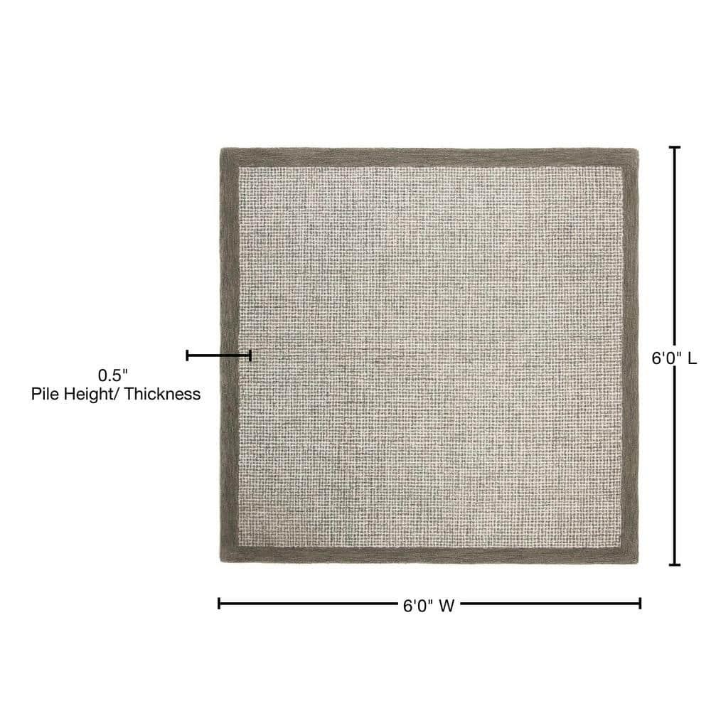 Abstract ABT220 Handmade Indoor Area Rug - Sage/Ivory - 6'x6' - Safavieh