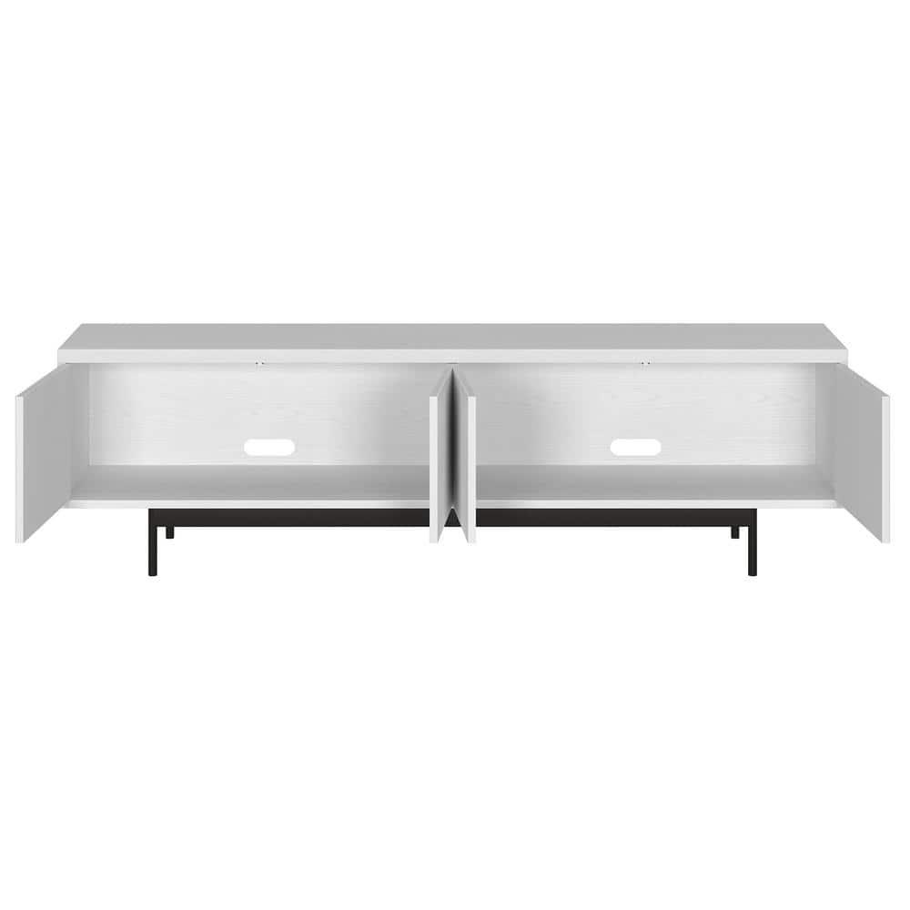 Evelyn&Zoe Whitman Rectangular TV Stand for TV's up to 75", White