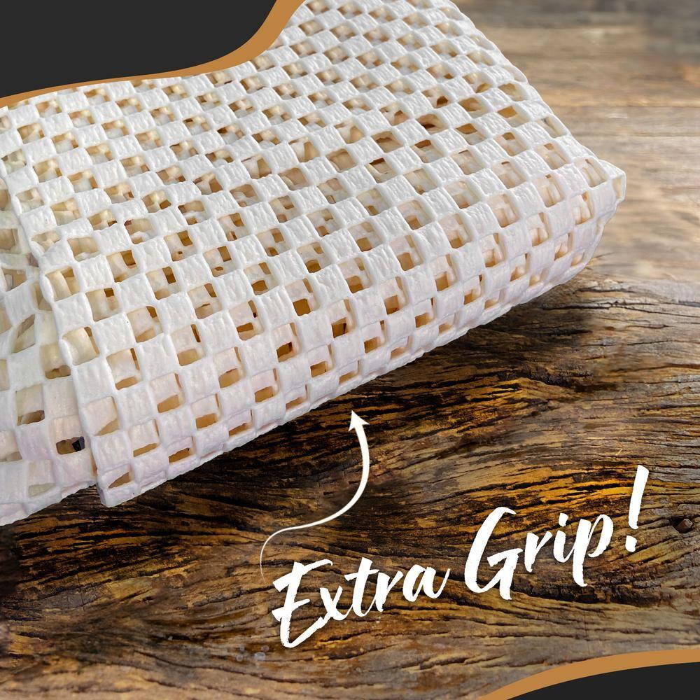 Nevlers 2 ft. x 3 ft. White Anti Slip Rug Pad for Hard Surface Flooring